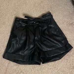 Faux leather shorts